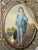 2 Sided Antique 1800's Miniature Mini Original Painting Portrait the Blue Boy For Sale - Image 9 of 14