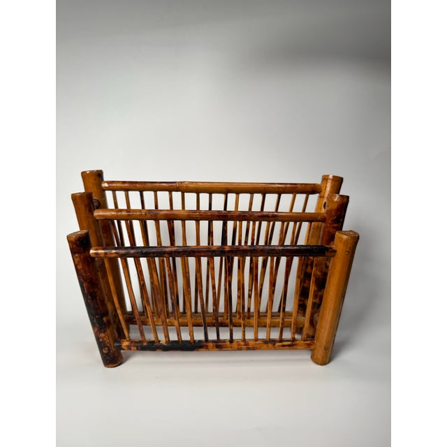 Vintage Coastal Tortoise Shell Bamboo Letter Holder Desk Organizer ...