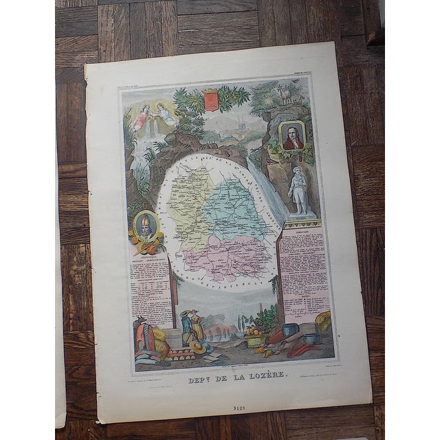 Authentic Antique 19th C. Maps-Provinces of France-Engravings-Imperial Folio-Set of 6 For Sale - Image 4 of 7