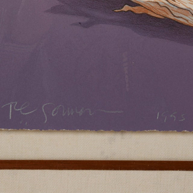 1950s Framed Signed R C Gorman Limited-Edition 60/150 Lithograph "Maize Azul" For Sale - Image 5 of 7