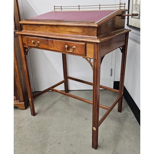 George III Style Mahogany and Tooled Leather Inset Architect Desk or Lectern For Sale In Washington DC - Image 6 of 11