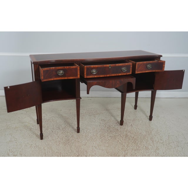 Traditional Craftique Mahogany Inlaid Bowfront Sideboard For Sale - Image 3 of 18