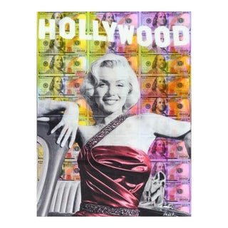 "Hollywood Marilyn Monroe" Contemporary Colorful Mixed-Media Collage by Jim Hudek For Sale