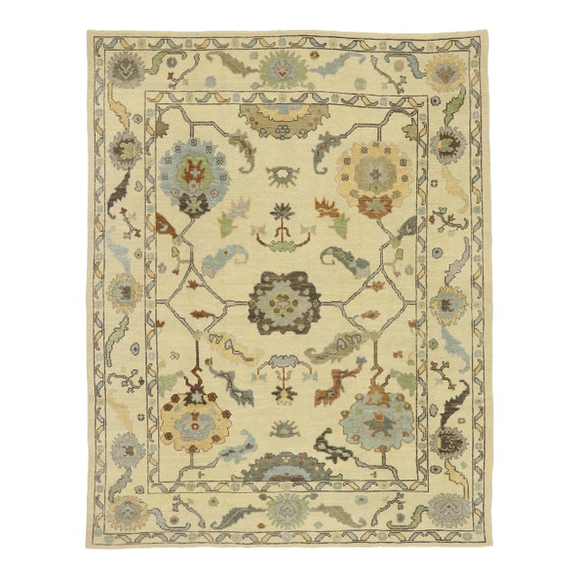 Turkish Oushak Rug, 08'10 X 11'02 For Sale