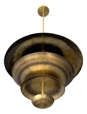 Handmade Solid Brass Tiered Chandelier: Modern Sculptural Pendant Light Fixture
