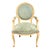 French Louis XVI Style Dining Chairs and Armchairs in Faded Teal Floral Upholstery, 1950s, Set of 8 For Sale - Image 4 of 11
