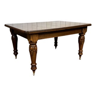 Victorian English Mahogany Table with 3 Extension Leaves, 1950s For Sale