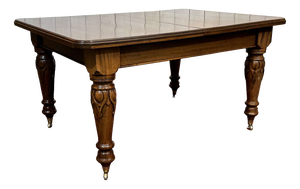 Victorian English Mahogany Table with 3 Extension Leaves, 1950s