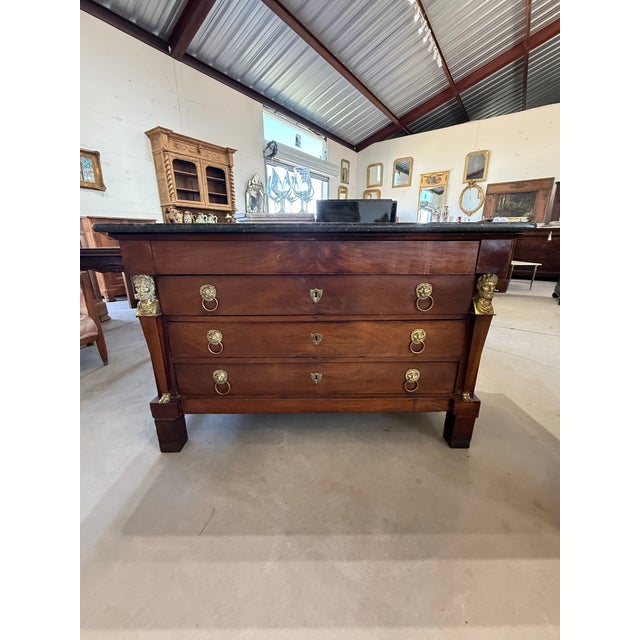 Wood 18th Century French Empire Marble Top Chest of Drawer / Commodes For Sale - Image 7 of 11