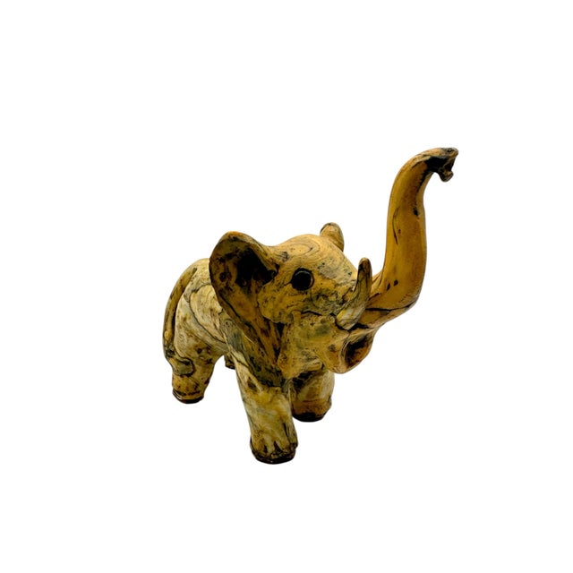 Vintage Crushed Oyster Shell Elephant Figurine For Sale - Image 10 of 11
