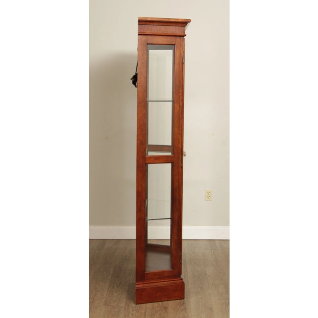1990s Regency Style Cherry & Glass Illuminated Curio Display Cabinet For Sale - Image 10 of 13