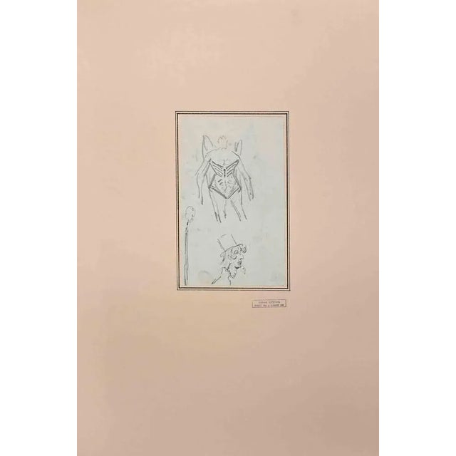 The Magician and Fairy is an original drawing in Pencil realized by Alfred Grévin in the Late-19 Century. Applied on a...