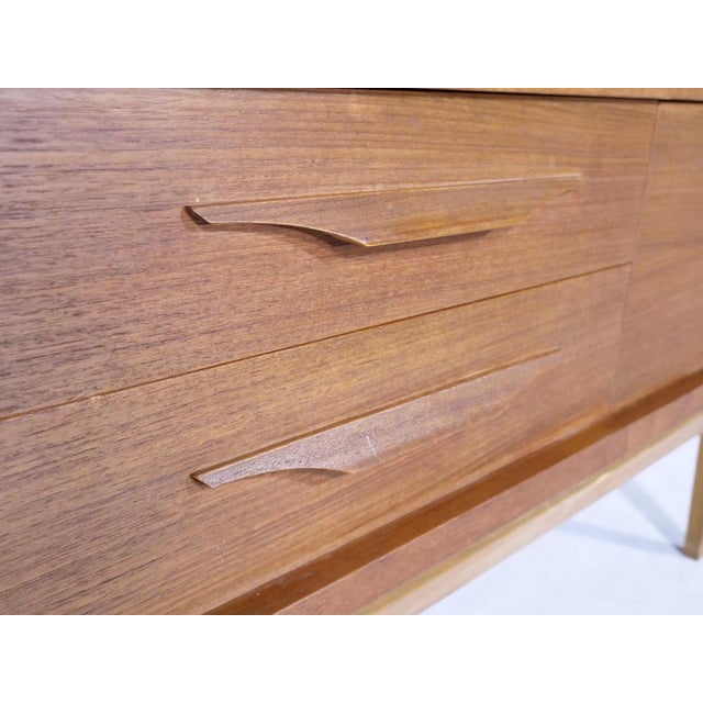 Mid-Century Modern Teak Highboard with Glass Display Case and Sliding Door, 1960s For Sale - Image 13 of 15