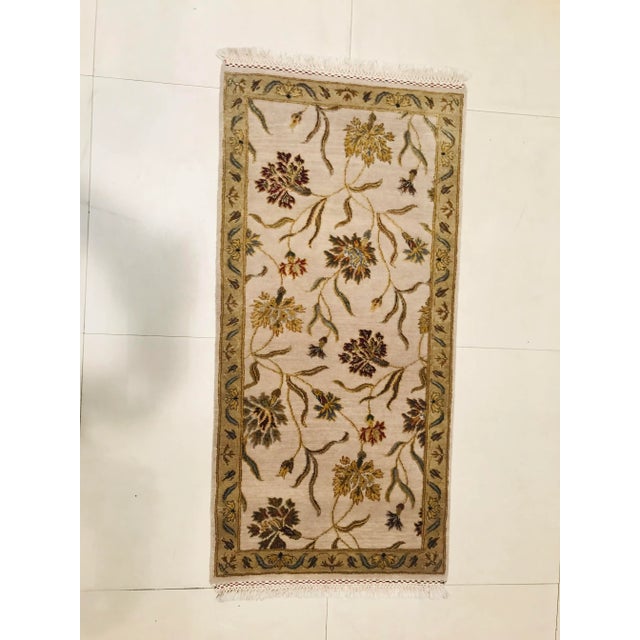 Handmade Wool and Silk Jaipur Carpets, 1980s, Set of 2 For Sale - Image 9 of 11