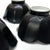 Ceramic Matte Black Porcelain Lotus Finger Bowls Attributed to Lillian Venon Japan - Set of 4 For Sale - Image 7 of 7
