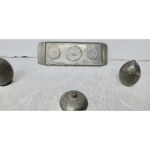 1930s Just Andersen Pewter Table Setting - Set of 4 Pieces For Sale In New York - Image 6 of 7