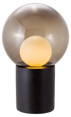 Boule High Smoky Grey Opal White Black Floor Lamp by Pulpo