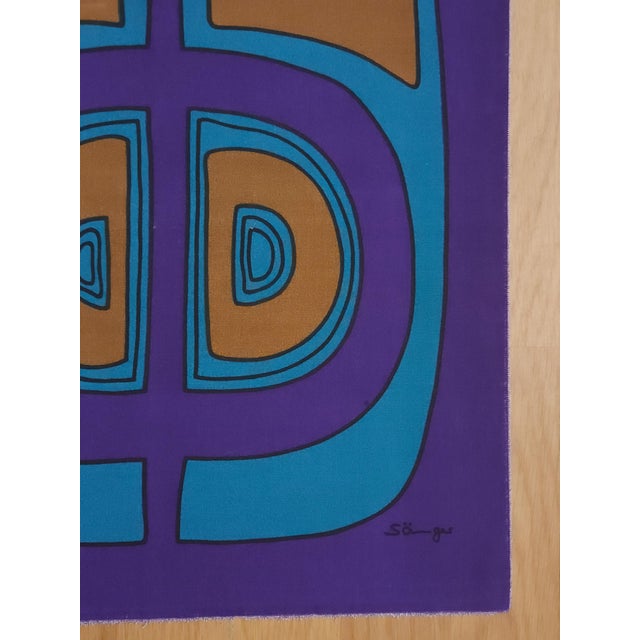 Mid-Century Modern Mid-Century German Pop Art Screen Printed Wall Hanging by Traute Sänger, 1970s For Sale - Image 3 of 4