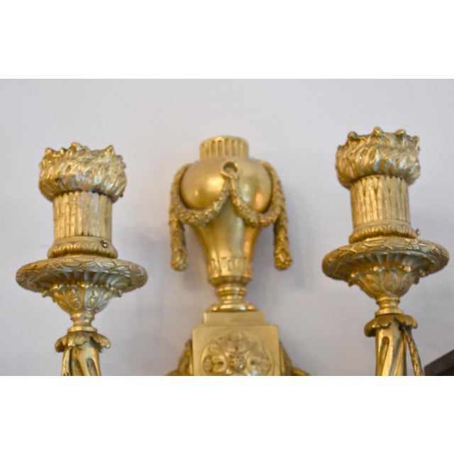 1940s French Caldwell 2 Arm Bronze Wall Sconces - a Pair For Sale - Image 9 of 9