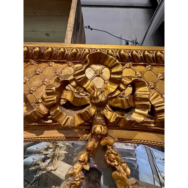 Gold French Louis XVI Giltwood Mirror For Sale - Image 8 of 9