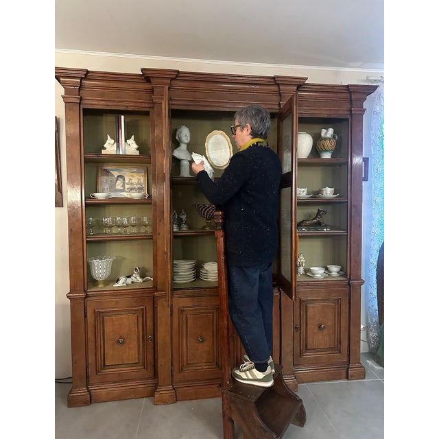 Brown Oak Library Staircase, 1900s For Sale - Image 8 of 10