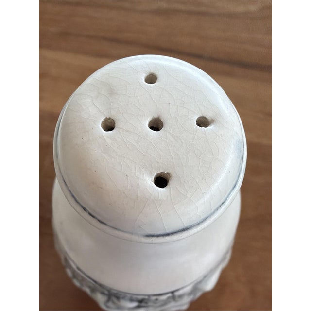 Ceramic Vintage German-Style Salt Pepper Shakers Witch Rider Folklore EB Marked - a Pair For Sale - Image 7 of 9