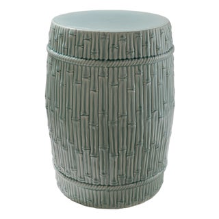 Bamboo Garden Stool Celadon For Sale