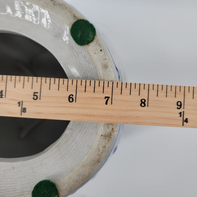 Blue Vintage Chinoiserie Porcelain Garden Stool & Carved Wood Stand Set For Sale - Image 8 of 14