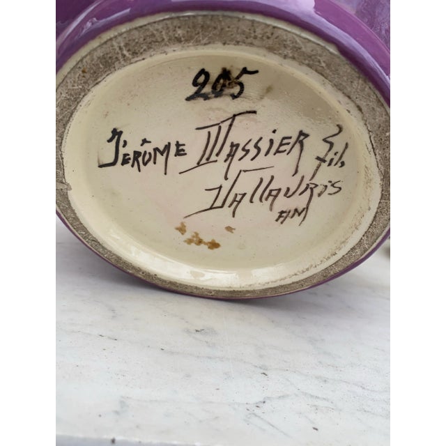 Raspberry Pink French Majolica Carnation Cache Pot Jérôme Massier, Circa 1890 For Sale - Image 8 of 8