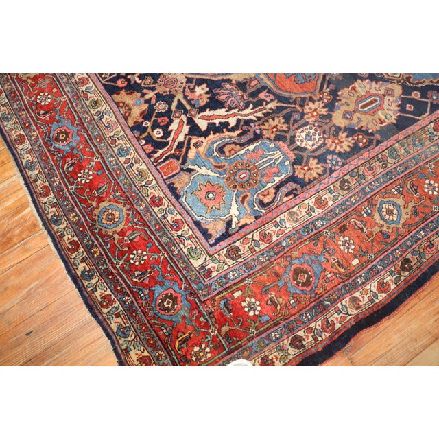 Late 19th Century Large Scale Design Geometric Persian Bidjar distressed rug Details rug no. j3921 size 9' 5" x 12' 7"...