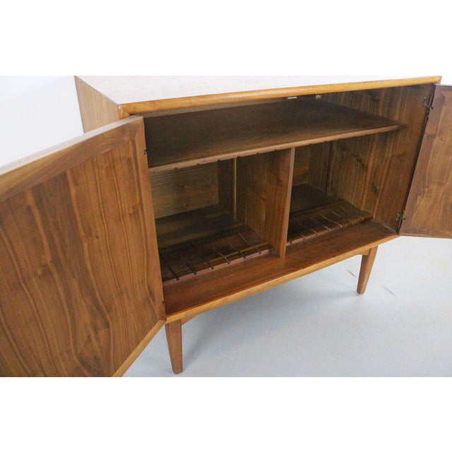 1960s Danish Modern Kipp Stewart for Drexel’s Declaration Walnut Credenza/Cabinet For Sale - Image 4 of 5
