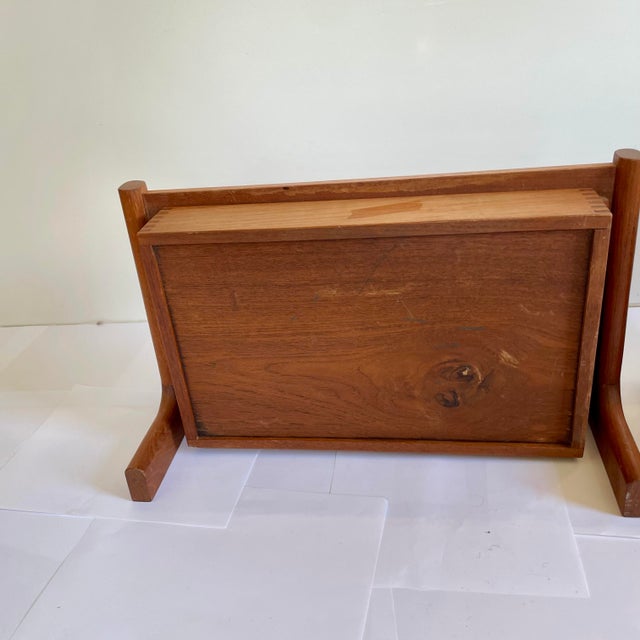 A Pair of Mid Century Floating Teak Night Stands Mid Century Danish For Sale In New York - Image 6 of 9