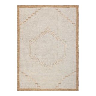 9x12Ft.Ft. Natural Cream Jute Taureg Inspired Soumek Jute Hand Woven Rug For Sale