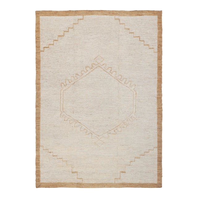 9x12Ft.Ft. Natural Cream Jute Taureg Inspired Soumek Jute Hand Woven Rug For Sale