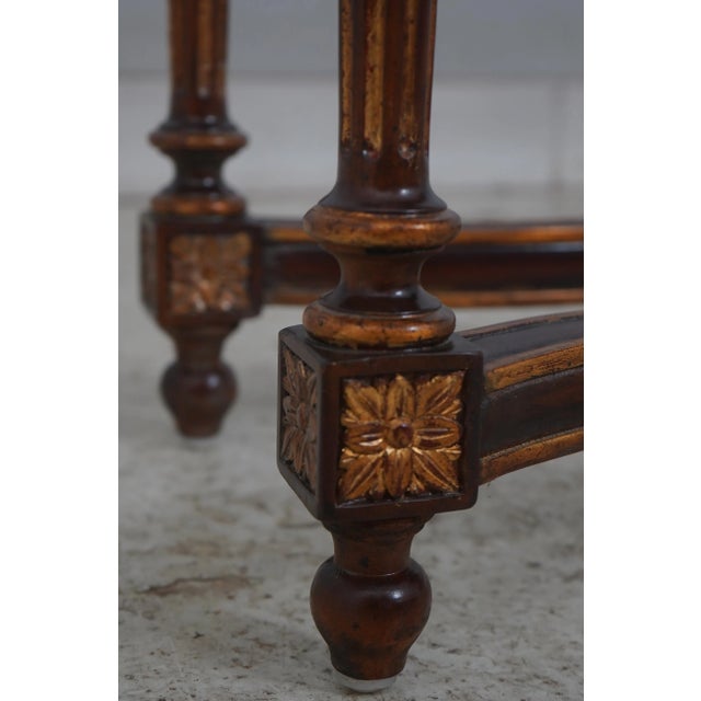 Wood Maitland Smith French Louis XVI Style Mahogany & Gold Console Table For Sale - Image 7 of 15
