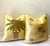 Golden Yellow Palm Tree Silk Throw Pillows- Set of 2 For Sale - Image 4 of 6