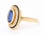 1960s 1960s Halo Ring in Gold, Ceylon Sapphire, Diamonds, and Enamel, Size 7.5 For Sale - Image 5 of 9