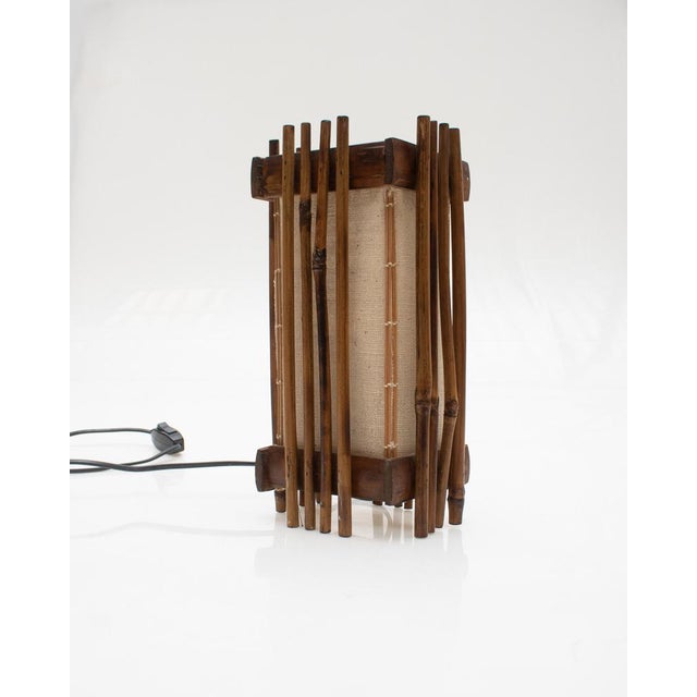 Bamboo Table Lamp in the style of Louis Sognot, 1970s-1980s For Sale - Image 6 of 6