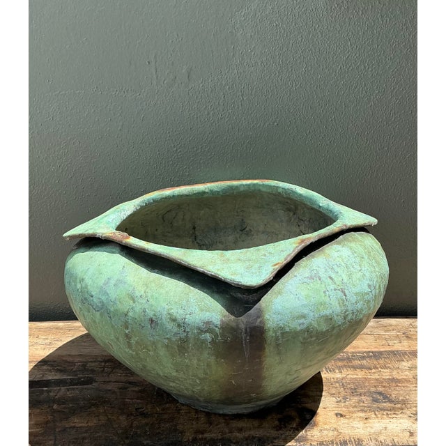 Vintage Heavily Patinated Bronze Planter For Sale - Image 4 of 12