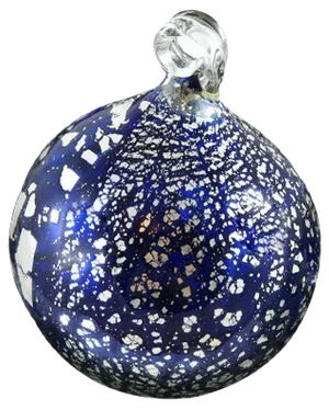 Blue and Silver Christmas Ball Blue from Made Murano Glass