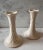 Pair of vintage Lenox ivory porcelain candle holders in the Woodland Collection with Acanthus Leaf pattern. This pattern...