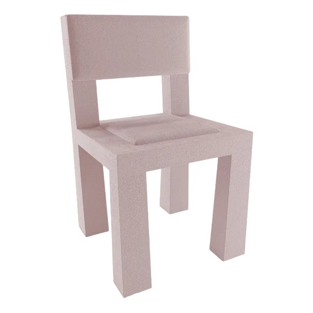 Modern Raw Chair in Pink Bouclé from Collector For Sale