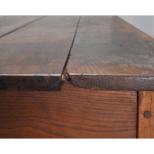 Chestnut 19th Century Country French Provincial Chestnut Farmhouse Table For Sale - Image 8 of 18