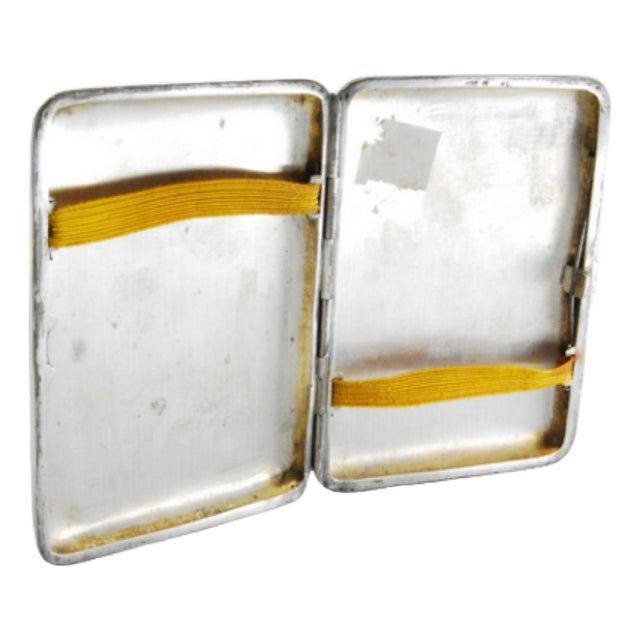 Plain Silver Cigarette Case with Hinged Lid For Sale