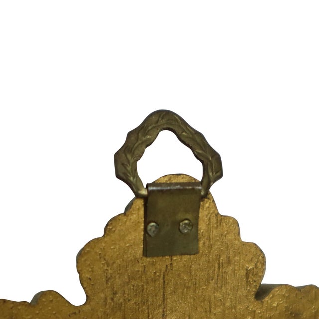 1970s Italian Classical Crested Mirror Gold Baroque Rococo 57cm For Sale - Image 12 of 14