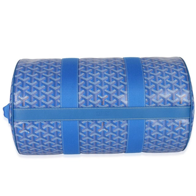 Sky Blue Goyardine Barrel 40 Sports Bag For Sale In New York - Image 6 of 9