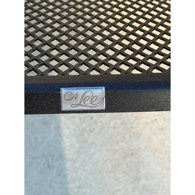 Metal O.W. Lee Monterra Wrought Iron & Stone Top Patio Dining Set, 9 Pieces, Attributed For Sale - Image 7 of 7