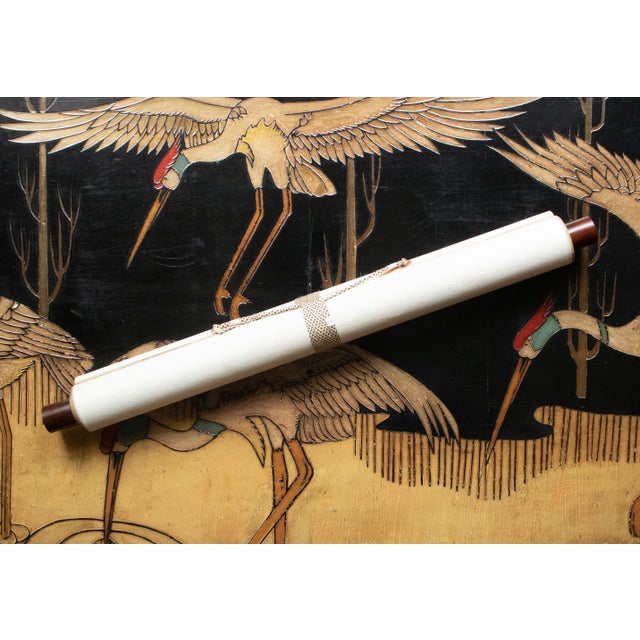 "Carp Leaping", Early Showa Era Japanese Monochrome Scroll Painting For Sale - Image 12 of 15