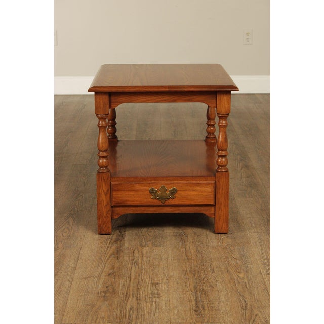 Pennsylvania House Solid Oak Two Tier End Table With Drawer For Sale - Image 17 of 18