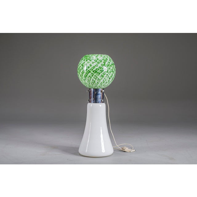 Murano Floor Lamp in Green Glitter Glass attributed to Mazzega, 1960s For Sale - Image 4 of 10